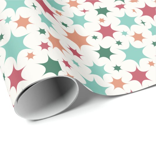 Retro Muster Weihnachtswrap Papier Geschenkpapier (Rolleneckpunkt)