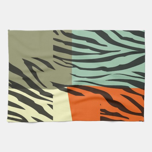 Retro-Muster Zebra Pop Art Handtuch (Horizontal)