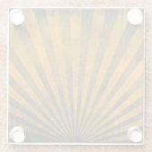 Retro Musterhintergrund Glasuntersetzer (Rückseite)