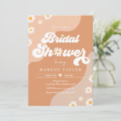 Retro Muted Tones Boho Hippy Vibes Brautparty Einladung (Stehend Vorderseite)