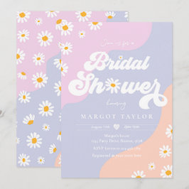 Retro Muted Tones Boho Hippy Vibes Brautparty Einladung