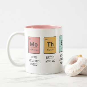 Retro Mutter Matching Periodic Table Chemistry Zweifarbige Tasse