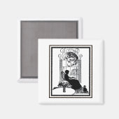 Retro Mutter Silhouette Magnet (Vorderseite/Rückseite)