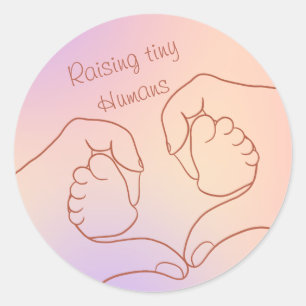 Retro-Mutter-Sticker im Pastell-Design Runder Aufkleber
