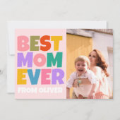 Retro Mütter Tag Foto farbenfroh Karte (Vorderseite)