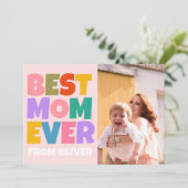 Retro Mütter Tag Foto farbenfroh Karte (Stehend Vorderseite)