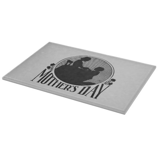 Retro Mutter-Tag-Silhouette Schneidebrett (Ecke)
