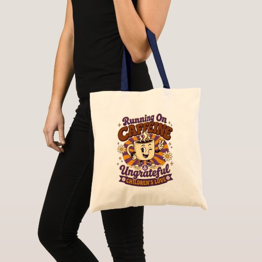 Retro-Mutter-Tasche Läuft Auf Koffein Undankbare K Tragetasche (Vorderseite (Produkt))