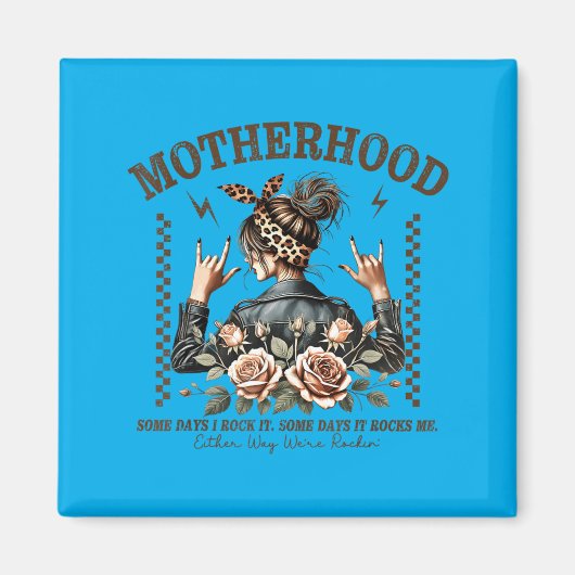 Retro Mutterschaft Lustig Muttertag Rock Mama Mutt Magnet (Vorne)