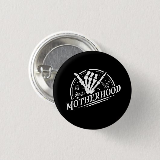 Retro-Mutterschaft Rock Skeleton Sarcastic Mama Ge Button (Vorne & Hinten)