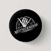 Retro-Mutterschaft Rock Skeleton Sarcastic Mama Ge Button (Vorderseite)
