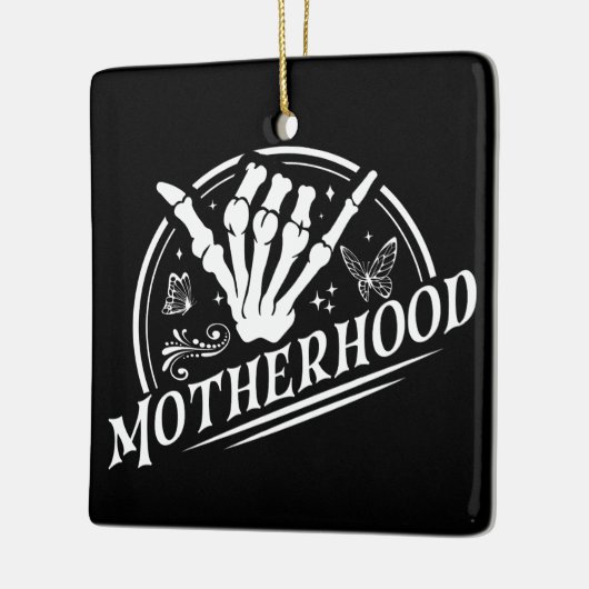 Retro-Mutterschaft Rock Skeleton Sarcastic Mama Ge Keramikornament (Links)