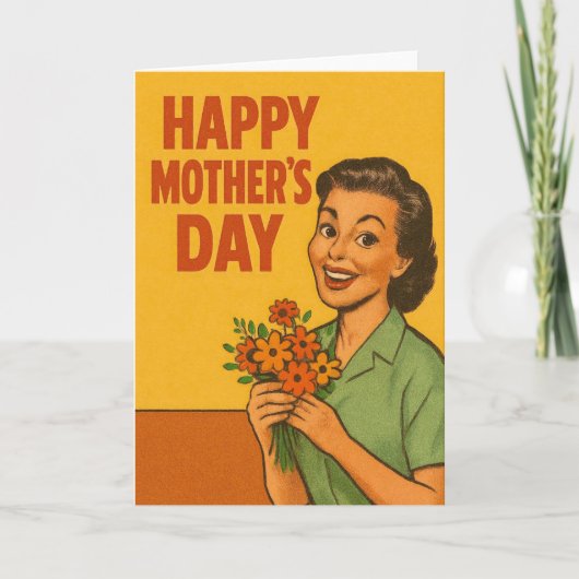 Retro-Muttertag Karte (Vorderseite)