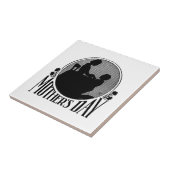 Retro-Muttertags-Silhouette Fliese (Seite)