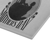 Retro-Muttertags-Silhouette Hellgrau Glas Schneidebrett (Ecke)