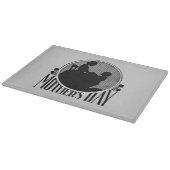 Retro-Muttertags-Silhouette Hellgrau Glas Schneidebrett (Ecke)