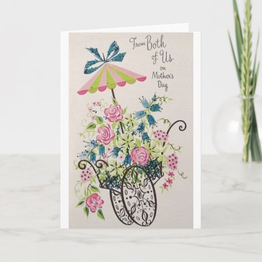 Retro Muttertagskarte von uns beiden Karte (Vorderseite)