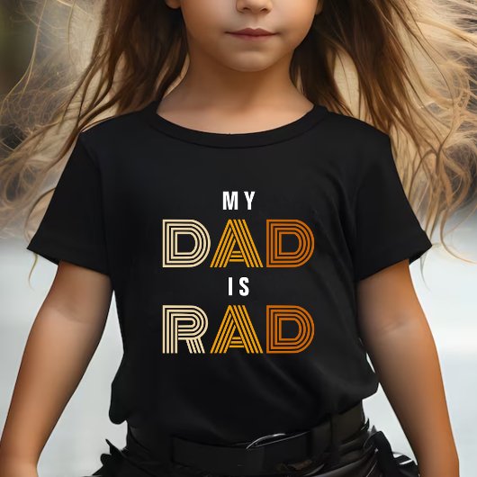 Retro My Dad is Rad Kid's Father's Day T-Shirt