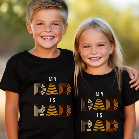 Retro My Dad is Rad Kid's Father's Day T-Shirt
