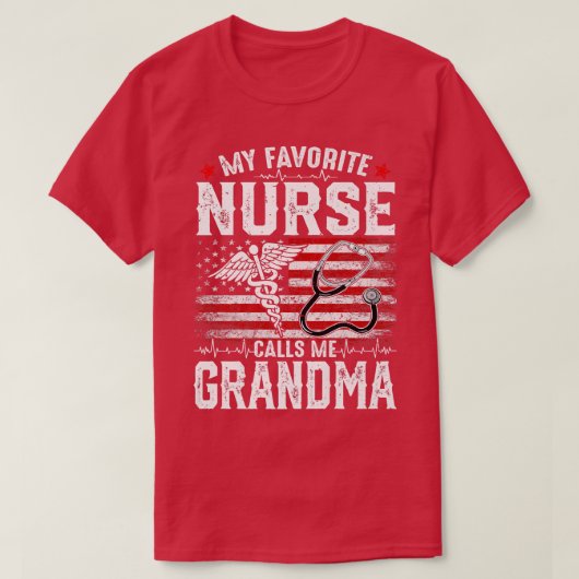 Retro My Lieblings-Krankenschwester nennt mich Oma T-Shirt (Design vorne)