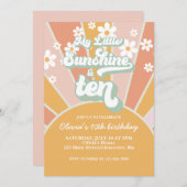 Retro My Little Sunshine Disy 10. Geburtstag Einladung (Vorne/Hinten)