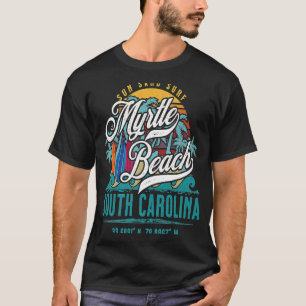 Retro Myrtle Beach South Carolina Sand Surfen T-Shirt