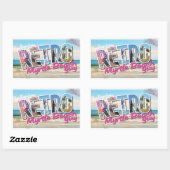 Retro Myrtle Beach Typ Rechteckiger Aufkleber (Blatt)