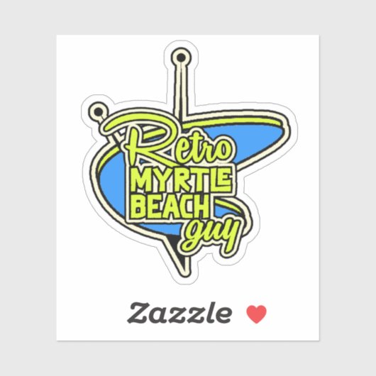 Retro Myrtle Beach Typ Sticker (Blatt)