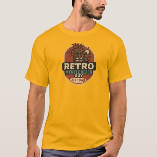 Retro Myrtle Beach Typ Tiki Bar T-Shirt (Vorderseite)