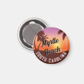 Retro Myrtle Beach Vibes: Vintager 80er Souvenir Magnet (Vorderseite/Rückseite)