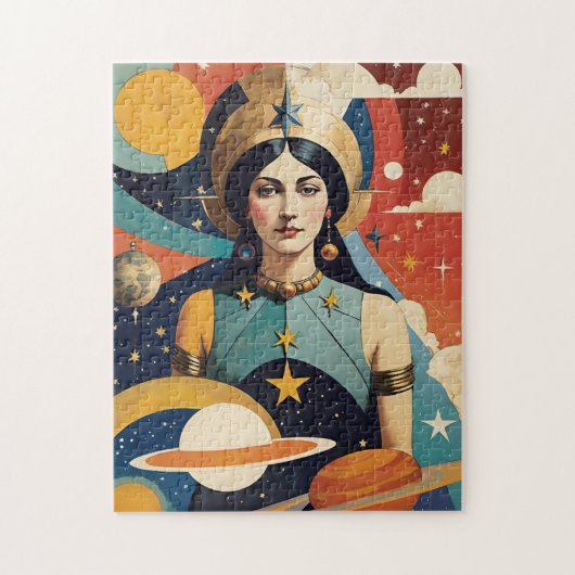 Retro Mystical Celestial Star Goddess Puzzle (Vertikal)
