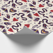 Retro Mystical Muster Geschenkpapier (Ecke)