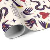 Retro Mystical Muster Geschenkpapier (Rolleneckpunkt)