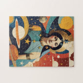 Retro Mystische Himmlische Sternengöttin Puzzle (Horizontal)