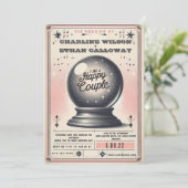 Retro mystische Zauberkugel lustige Hochzeit Einladung (Stehend Vorderseite)