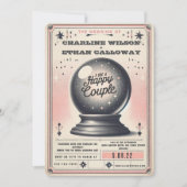 Retro mystische Zauberkugel lustige Hochzeit Einladung (Vorderseite)