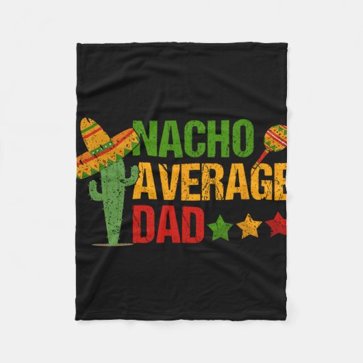 Retro Nacho Durchschnittlicher Vater für Cinco de Fleecedecke (Vorderseite)