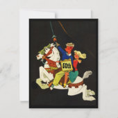 Retro Nacht auf weißer Karussell-Pferdeeinladung Einladung (Vorderseite)