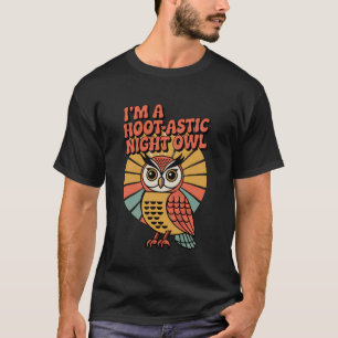 Retro-Nacht der Eule Lustige Eulenliebhaber T-Shir T-Shirt