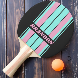 Retro Nacht Prism Board Streifen mit Namen Tischtennis Schläger