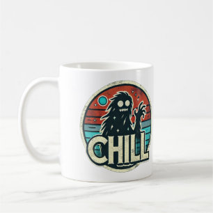 Retro-Nacht-Vibes: Bigfoot und Mondlicht Kaffeetasse