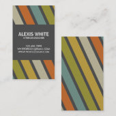 Retro Nadelstreifen - Art 1 Visitenkarte (Vorne/Hinten)