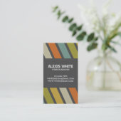 Retro Nadelstreifen - Art 1 Visitenkarte (Stehend Vorderseite)