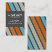 Retro Nadelstreifen - Art 5 Visitenkarte (Vorne/Hinten)