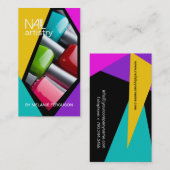 RETRO NAGEL-KÜNSTLER-VISITENKARTE VISITENKARTE (Vorne/Hinten)