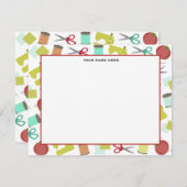 Retro-Nähen von gefühlten flachen Notizkarten Mitteilungskarte (Vorne/Hinten)