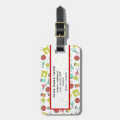 Retro nähender themenorientierter Gepäckanhänger (Vorderseite vertikal)