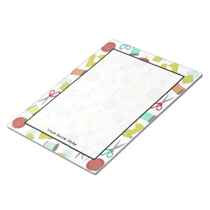 Retro nähender themenorientierter Notizblock