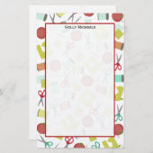 Retro nähendes themenorientiertes Briefpapier (Vorne/Hinten)