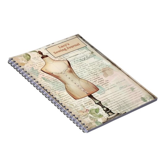 Retro Nähjournal Schneiderpuppe Notizblock (Rechte Seite)